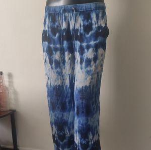Amalfi Blue Drawstring Tie Dye Pants